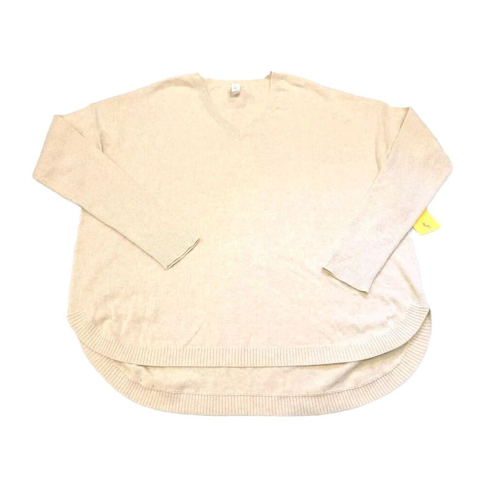 NWT Lole Martha Sweater Womens Medium Oatmeal Heathered Rounded Hem Oversized